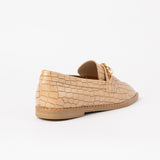 Croc Embossed Loafer Shoe.Chain Trim.