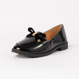 Patent Loafer Shoe.Gold Trim.
