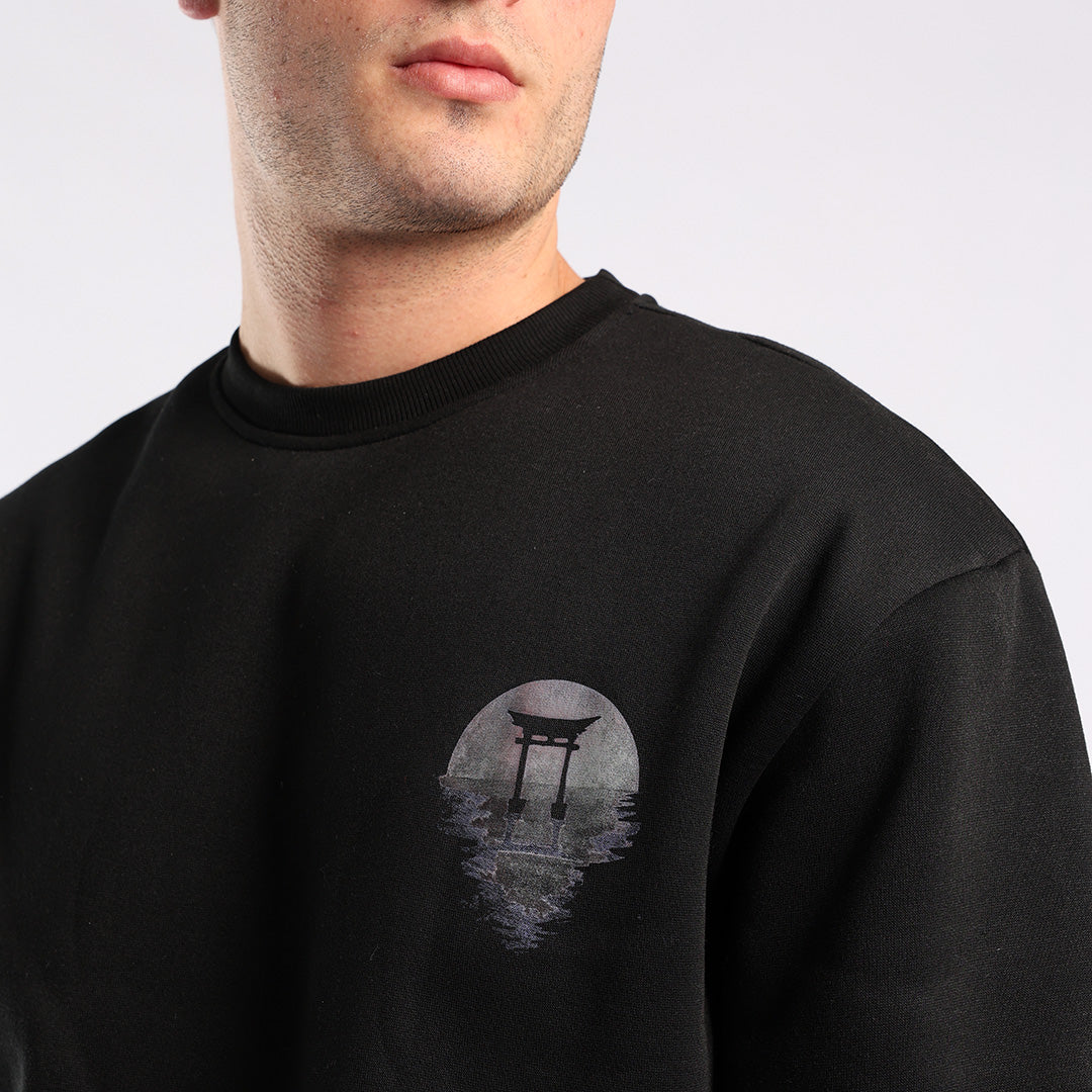 Black Graphic Sweater