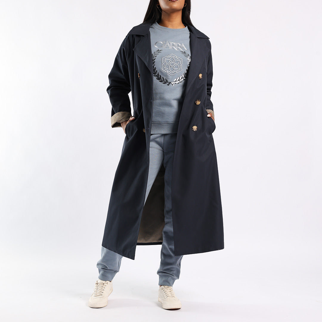 NAVY TRENCH JACKET