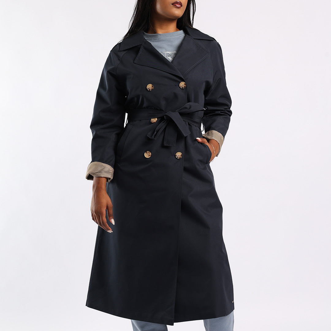 NAVY TRENCH JACKET