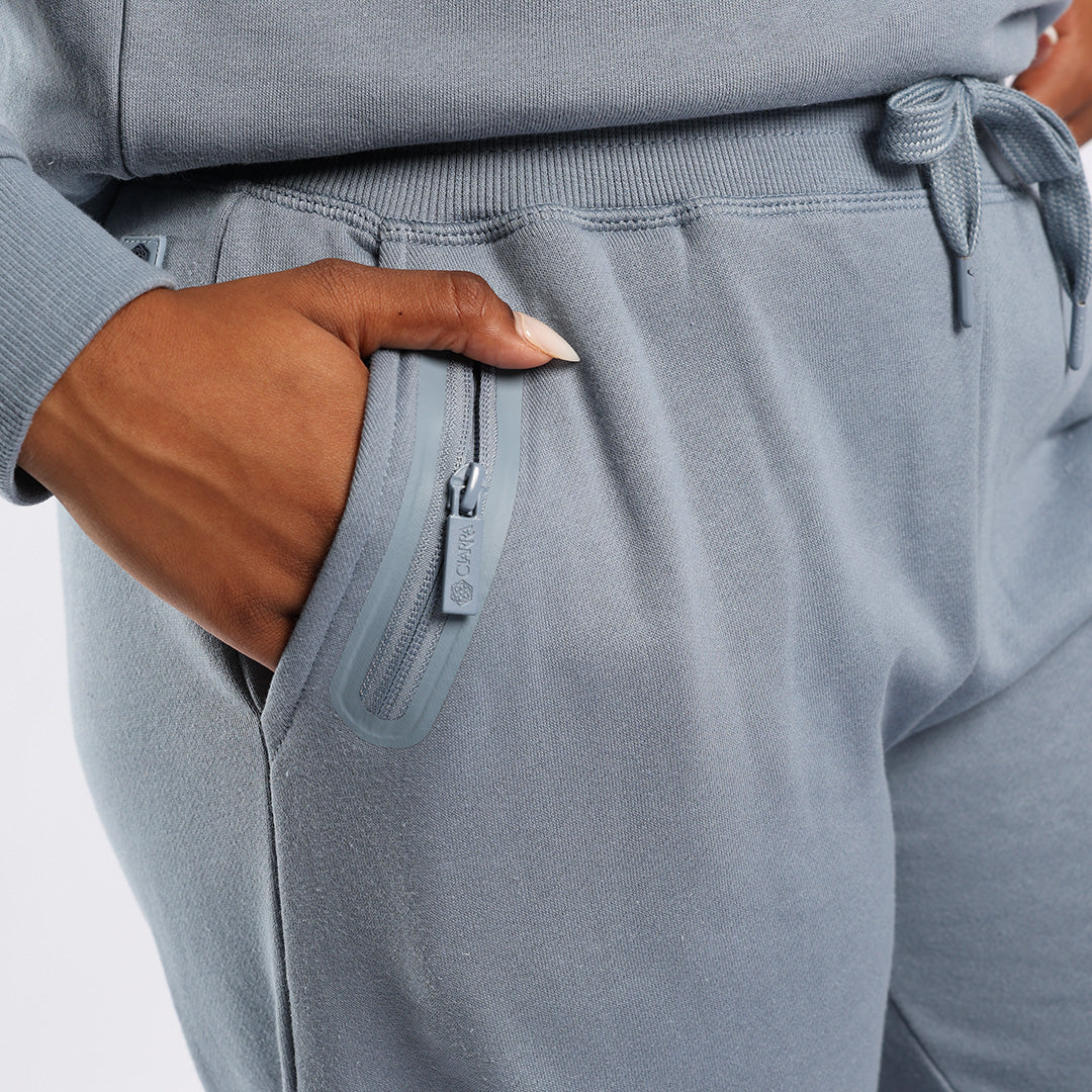 Blue Zip Detail Jogger