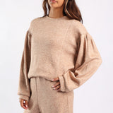 LDS  CARAMEL MELANGE KNIT TOP