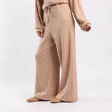 LADIES MELANGE KNIT WIDE LEG PANTS