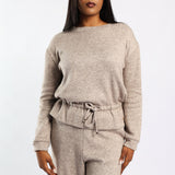 LADIES TIE DETAIL KNIT TOP