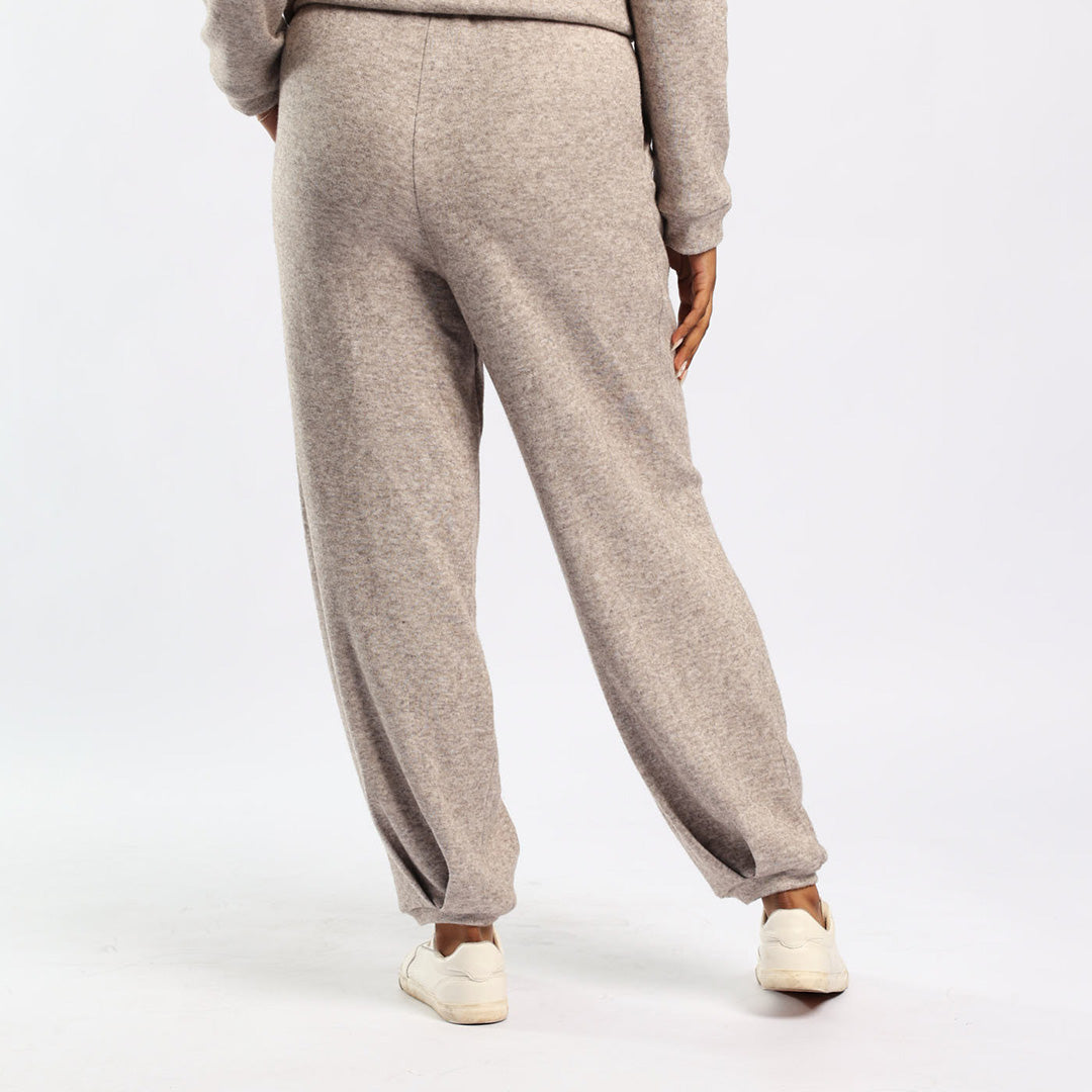 LDS PLEATED HEM POCKET DETAIL KNIT PANTS