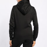 LADIES ALORA BLACK LONG SLEEVE HOODY WITH KANGAROO POCKET