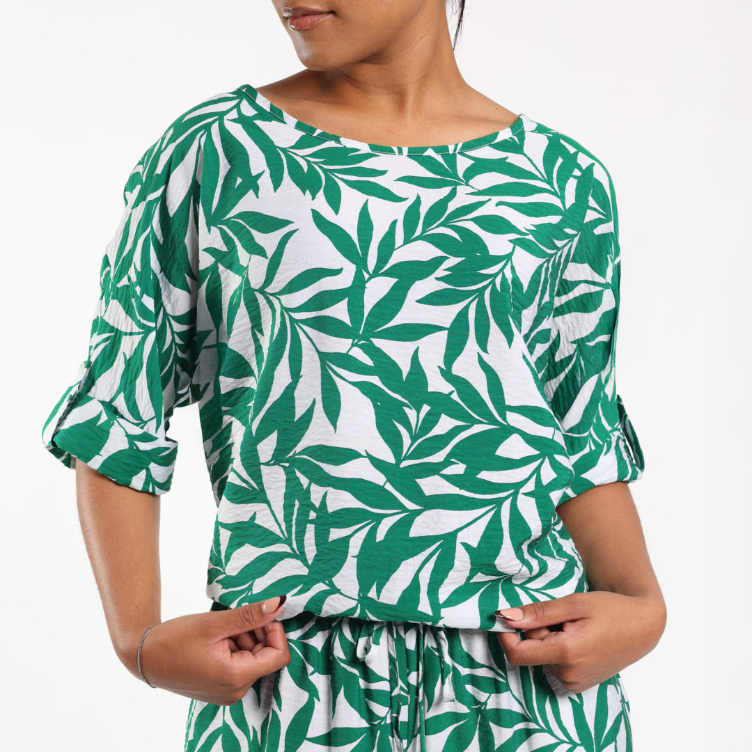 Green Printed Blouse