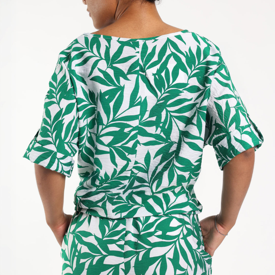 Green Printed Blouse
