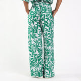 Green Printed Wide Leg Pants