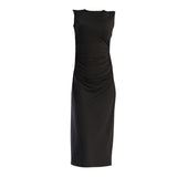 LADIES NOVA FASHION MAXI DRESS WITH FRONT TWIST DETAIL