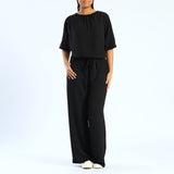 Ladies Black Wide Leg Pant