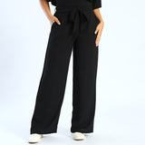 Ladies Black Wide Leg Pant