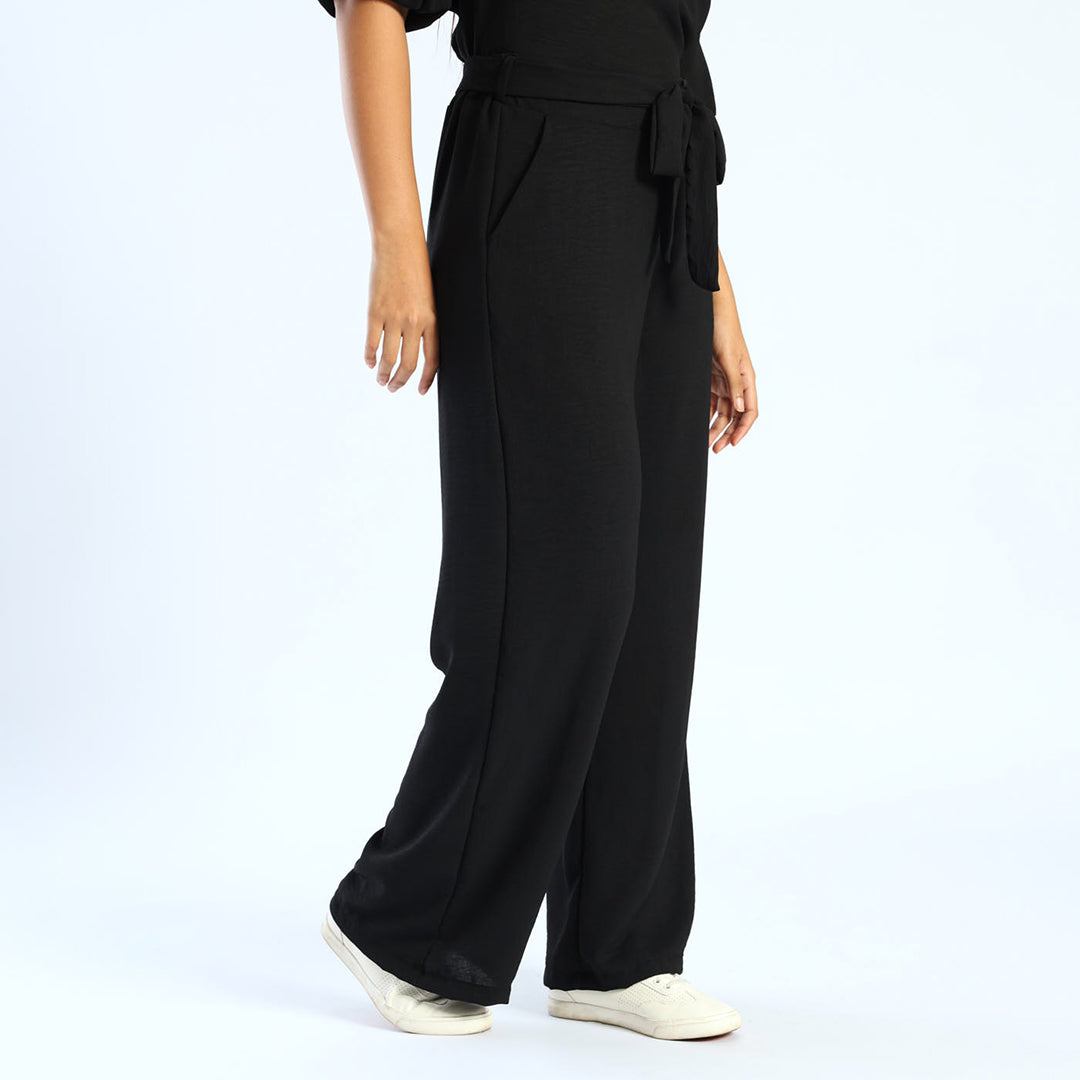Ladies Black Wide Leg Pant