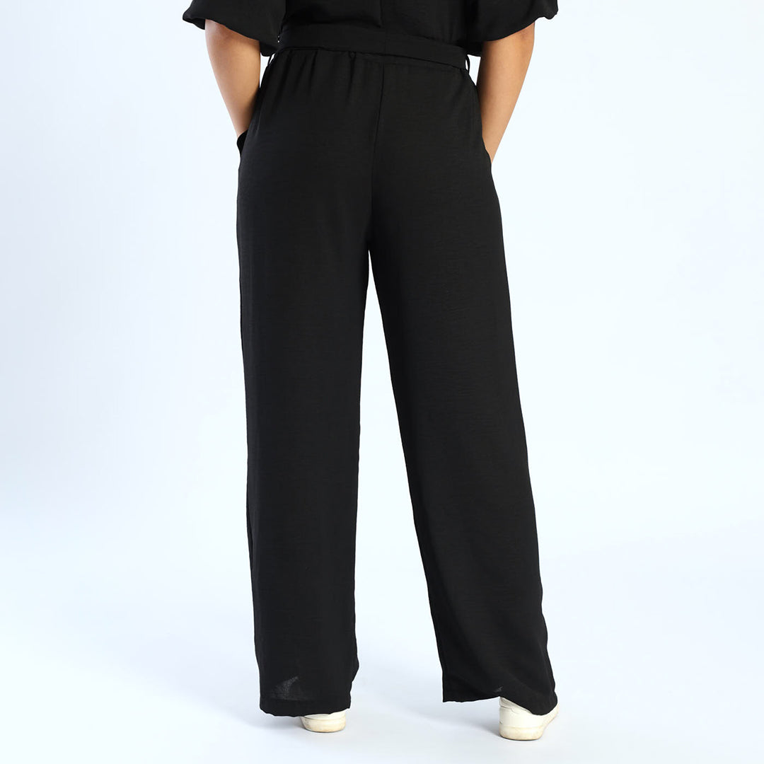 Ladies Black Wide Leg Pant