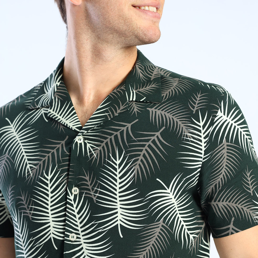 Green Printed Shirt MODA Fashion Fusion