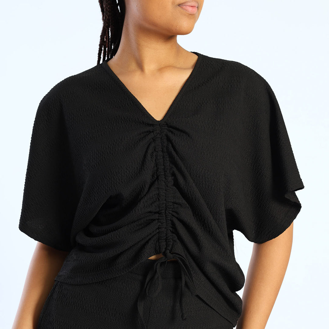 Black Bat-Wing Top