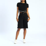 Black Hemline Seamless Top