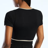 Black Hemline Seamless Top