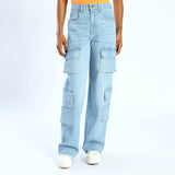 LADIES NOVA WIDE LEG CARGO JEAN