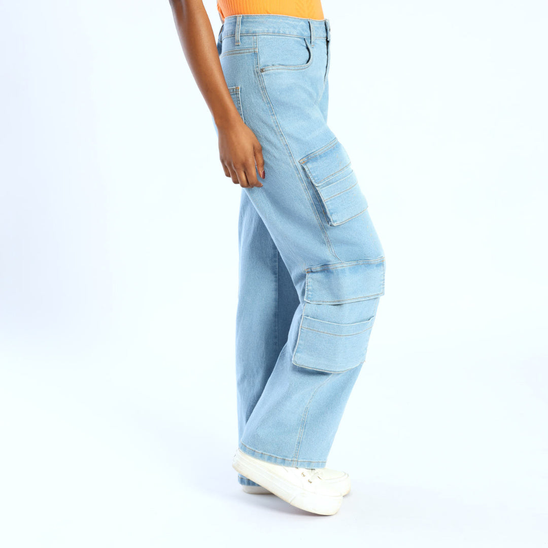 LADIES NOVA WIDE LEG CARGO JEAN