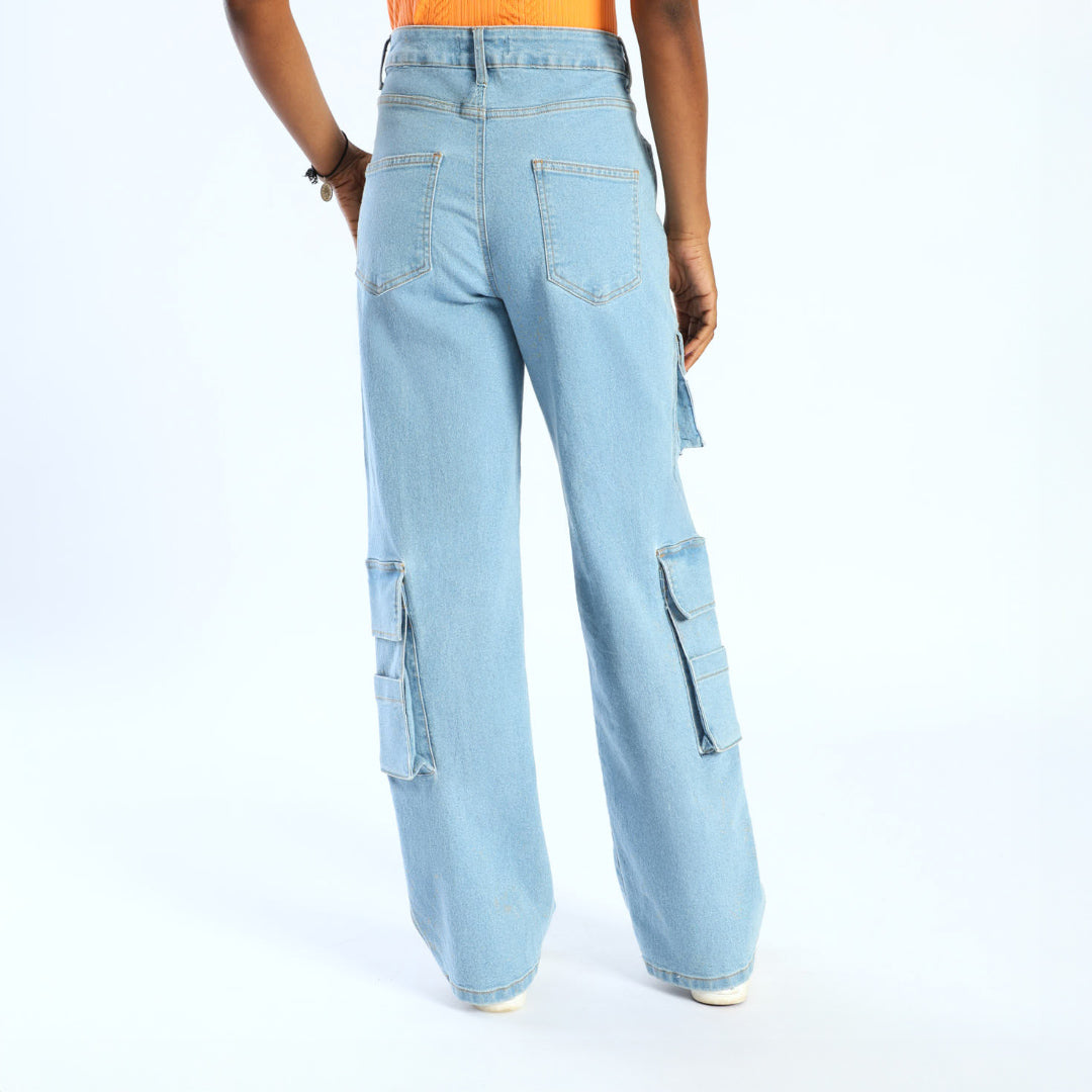 LADIES NOVA WIDE LEG CARGO JEAN