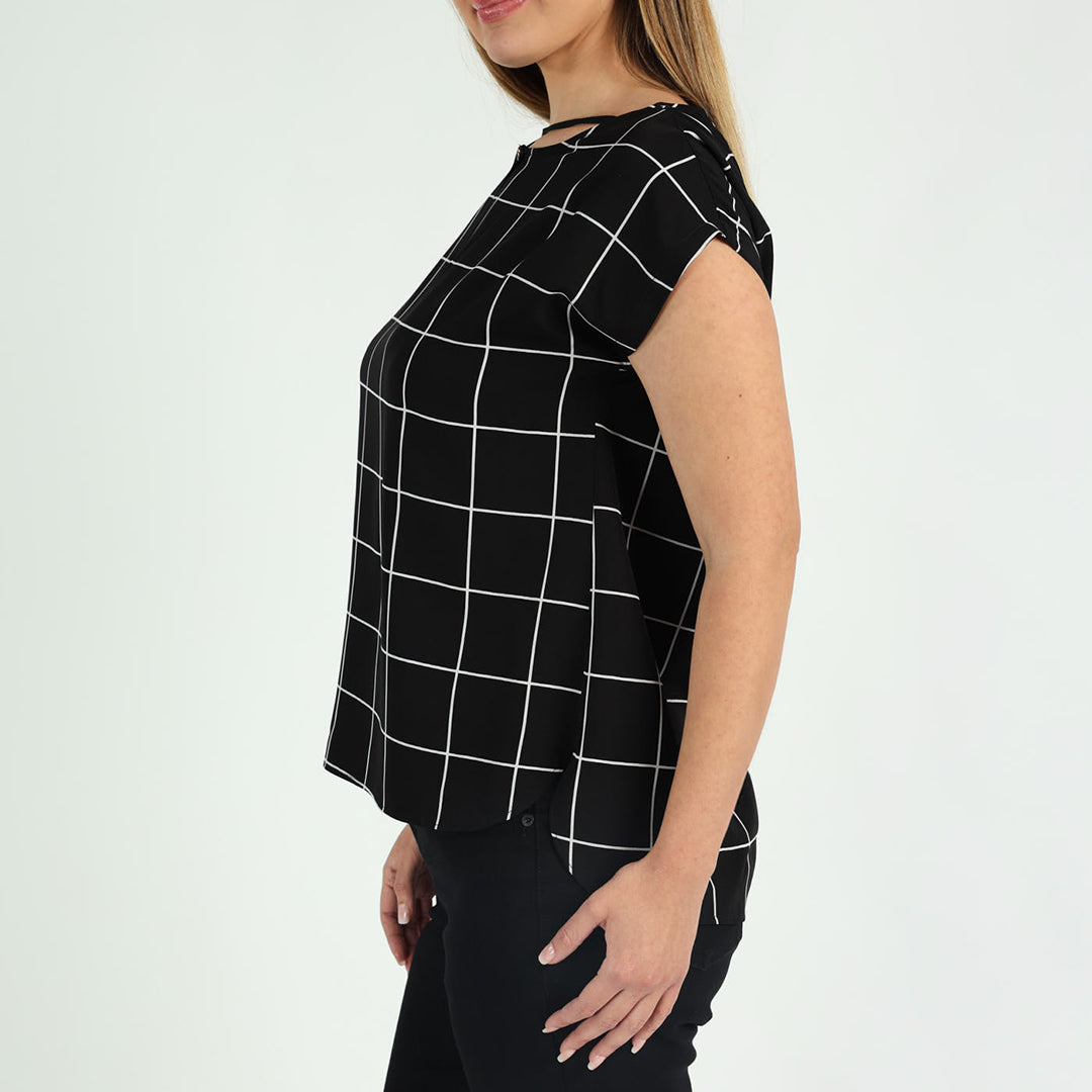 Alora Ladies Blk/Wht Top