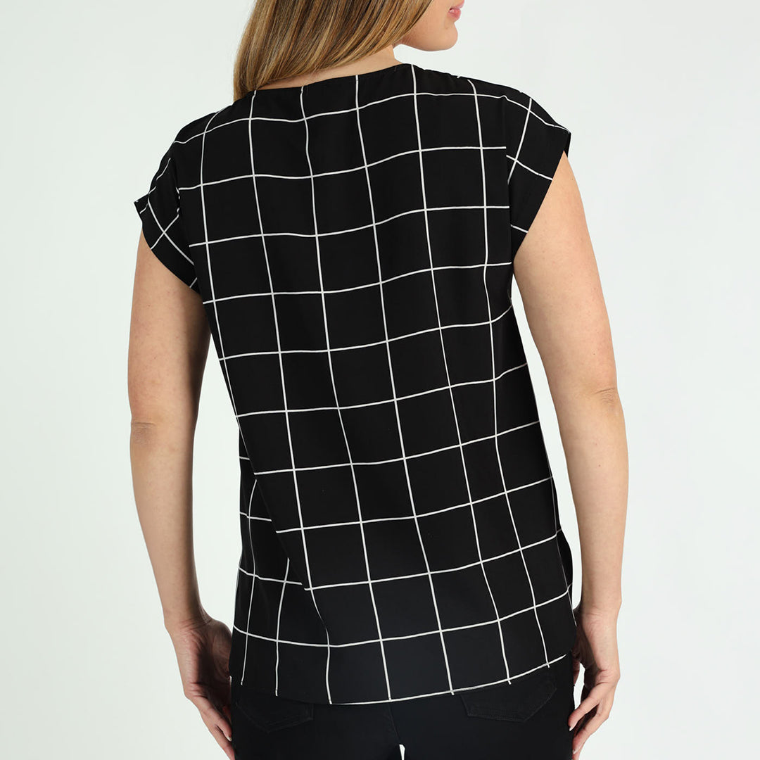 Alora Ladies Blk/Wht Top
