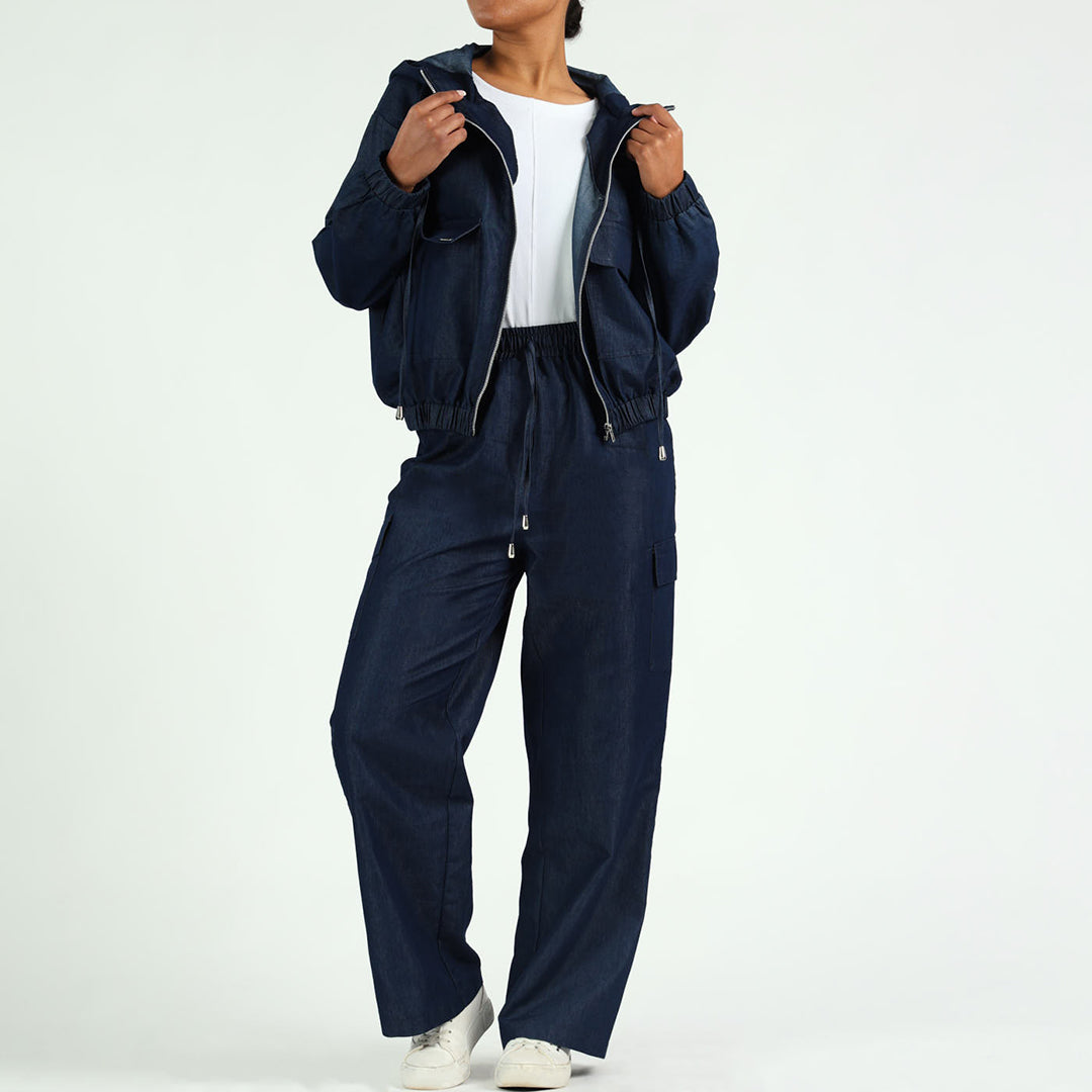 LADIES CIARRA DENIM BOMBER JACKET