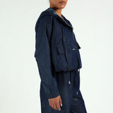 LADIES CIARRA DENIM BOMBER JACKET