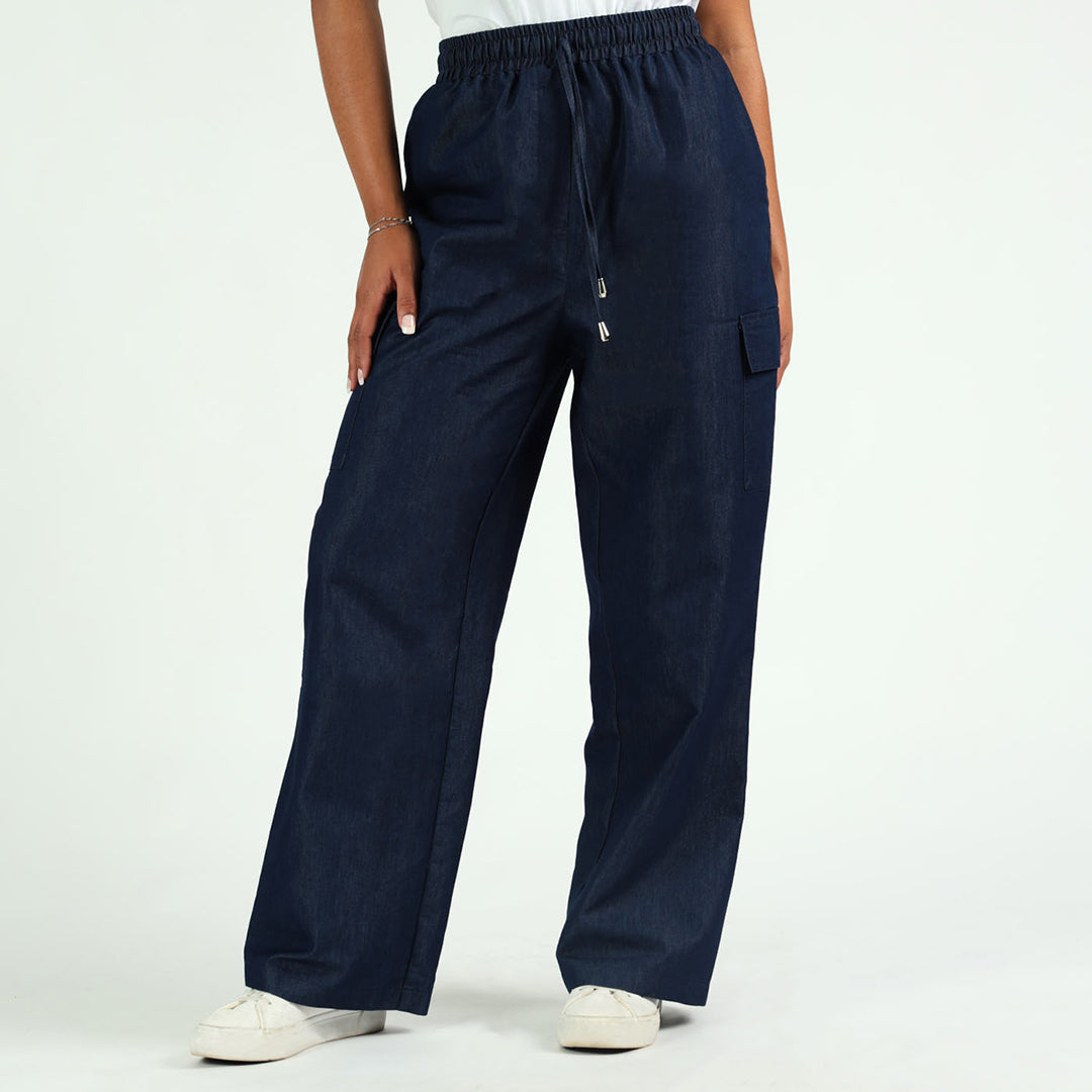 LADIES CIARRA DENIM CARGO PANTS