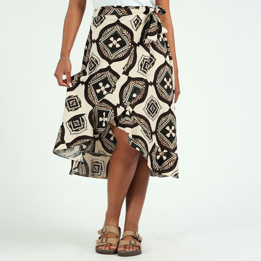 LADIES CIARRA CHOC WRAP SKIRT