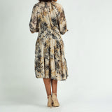 LADIES CIARRA BLACK/WHITE TIERED DRESS