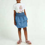 Blue Waistband Skirt