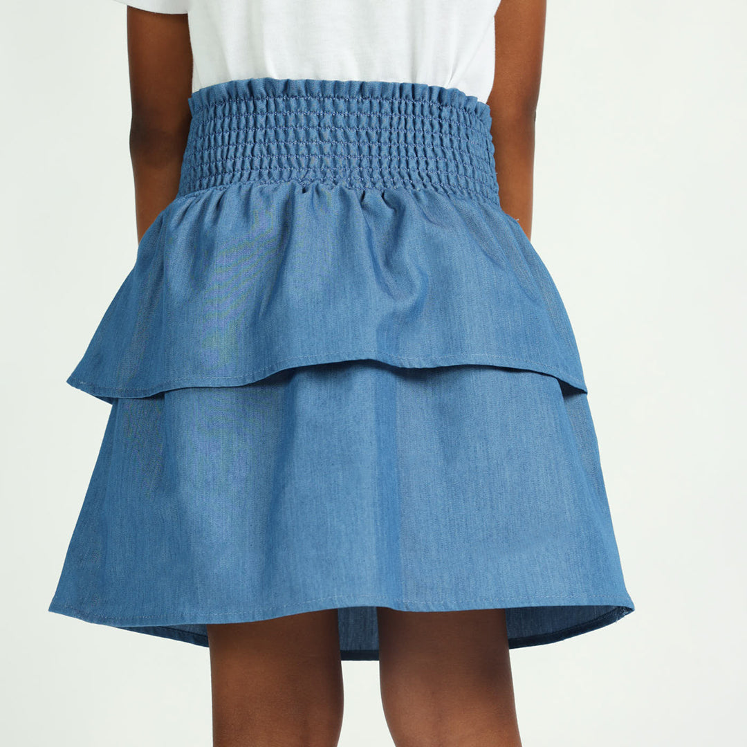 Blue Waistband Skirt