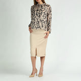 LADIES CIARRA BLACK/WHITE LUREX BLOUSE