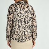 LADIES CIARRA BLACK/WHITE LUREX BLOUSE