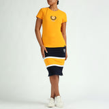 LADIES OCHRE/STRIPE 2PK TOP