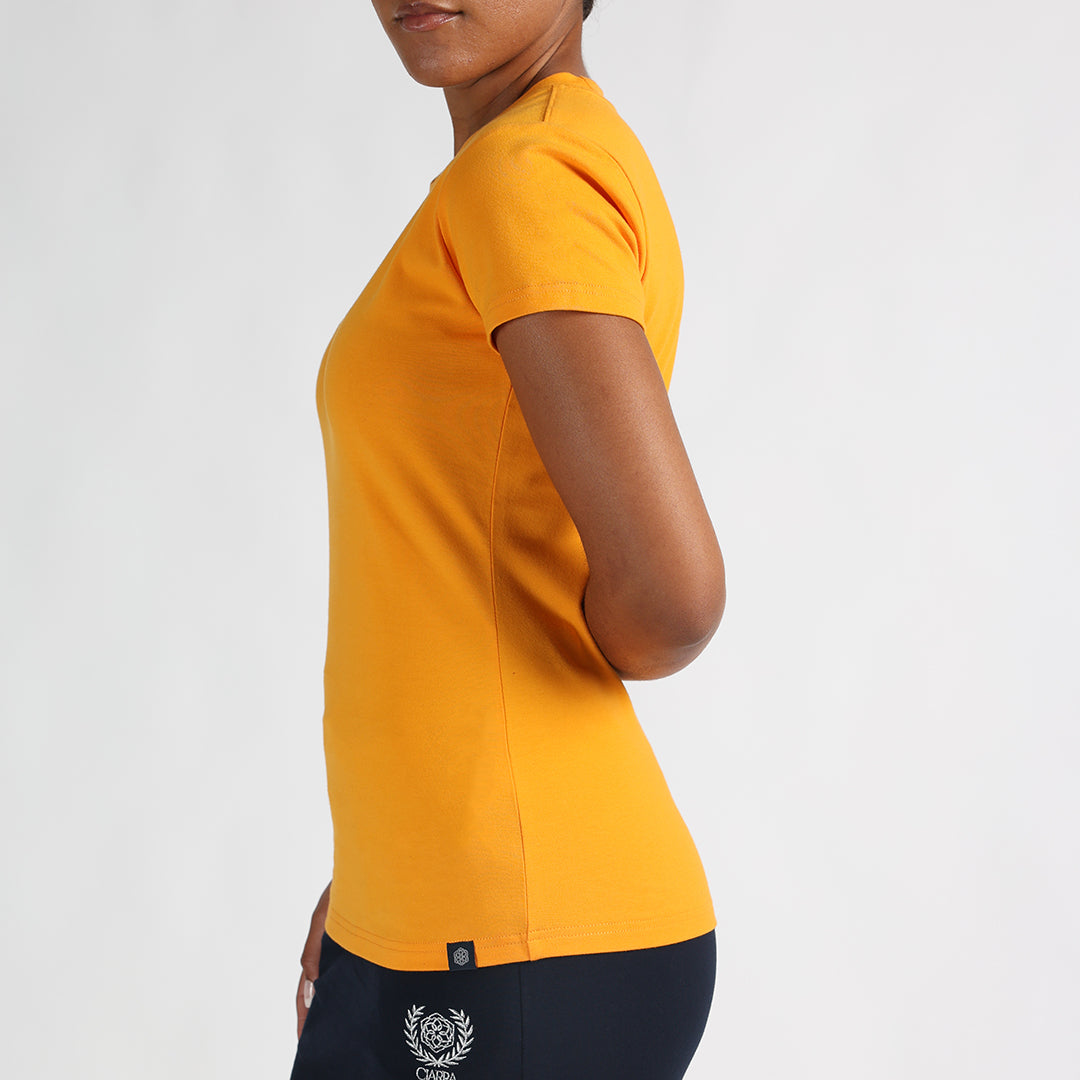 LADIES OCHRE/STRIPE 2PK TOP