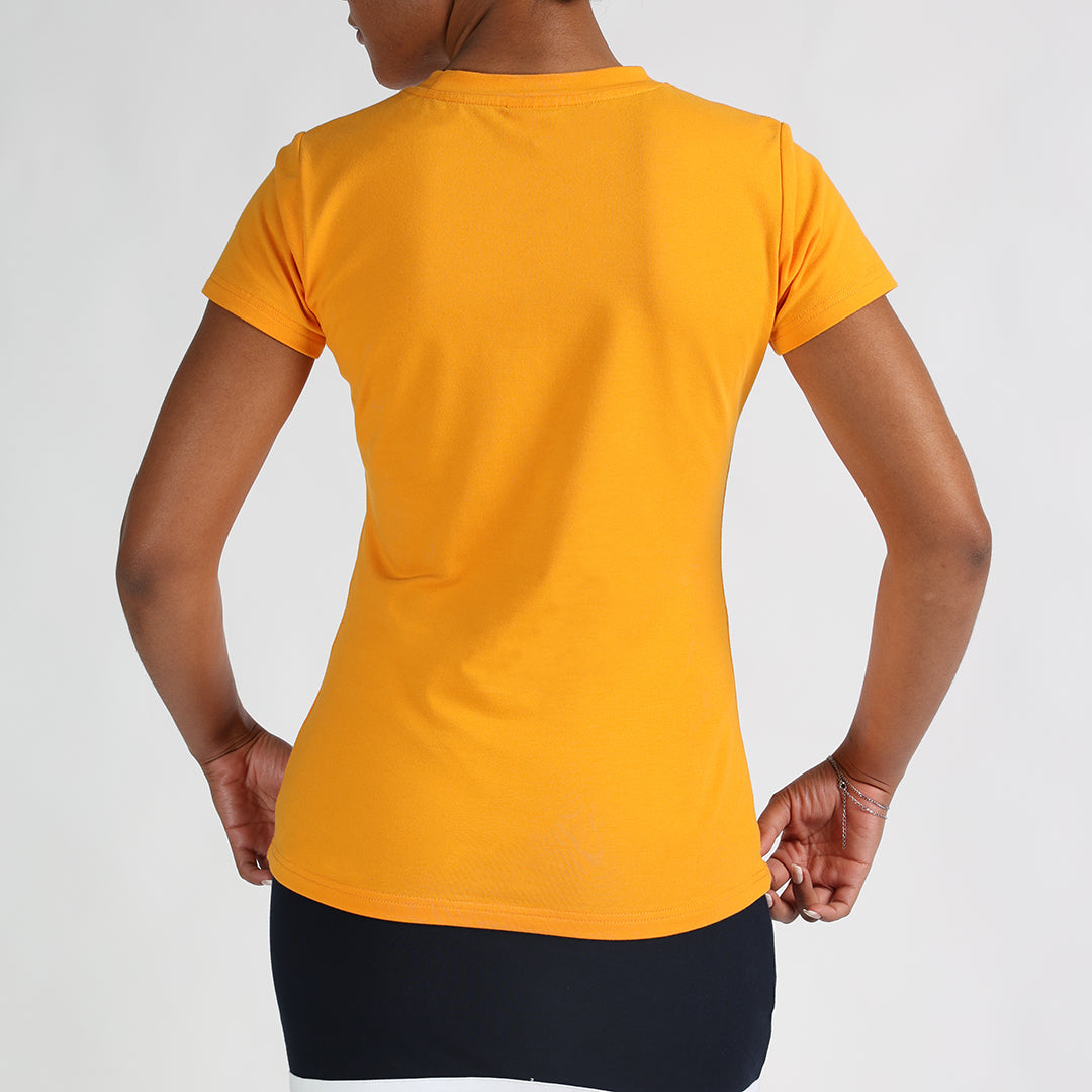LADIES OCHRE/STRIPE 2PK TOP