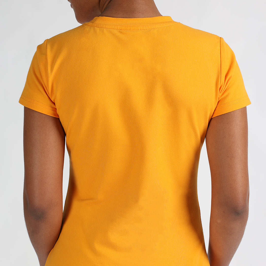 LADIES OCHRE/STRIPE 2PK TOP