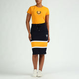 LADIES CIARRA NAVY/OCHRE SKIRT