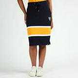 LADIES CIARRA NAVY/OCHRE SKIRT