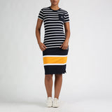 LADIES OCHRE/STRIPE 2PK TOP