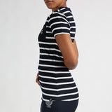 LADIES OCHRE/STRIPE 2PK TOP