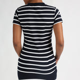 LADIES OCHRE/STRIPE 2PK TOP