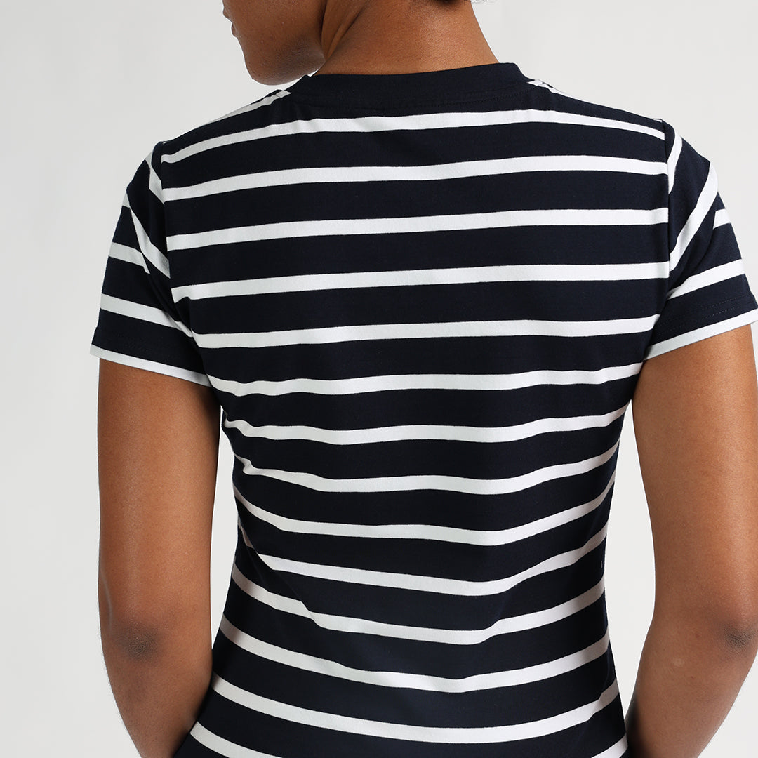 LADIES OCHRE/STRIPE 2PK TOP