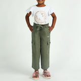 Girls Olive Cargo Pant