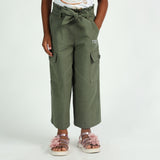 Girls Olive Cargo Pant