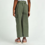 Girls Olive Cargo Pant